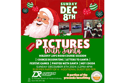 Pictures with Santa, December 8, 2024, event time slots 12pm and 3pm